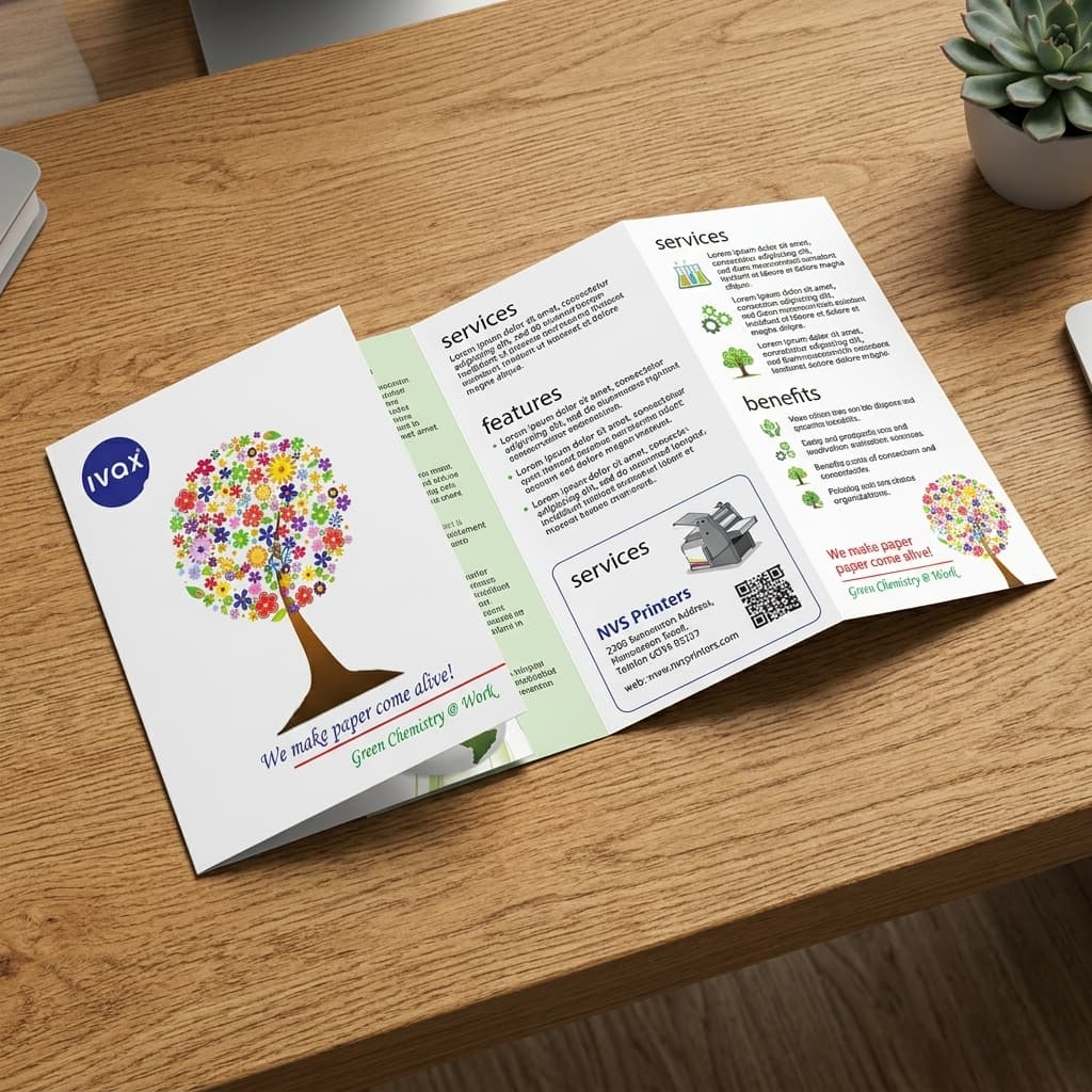 Custom tri-fold brochure printing sample Hyderabad — NVS Printers